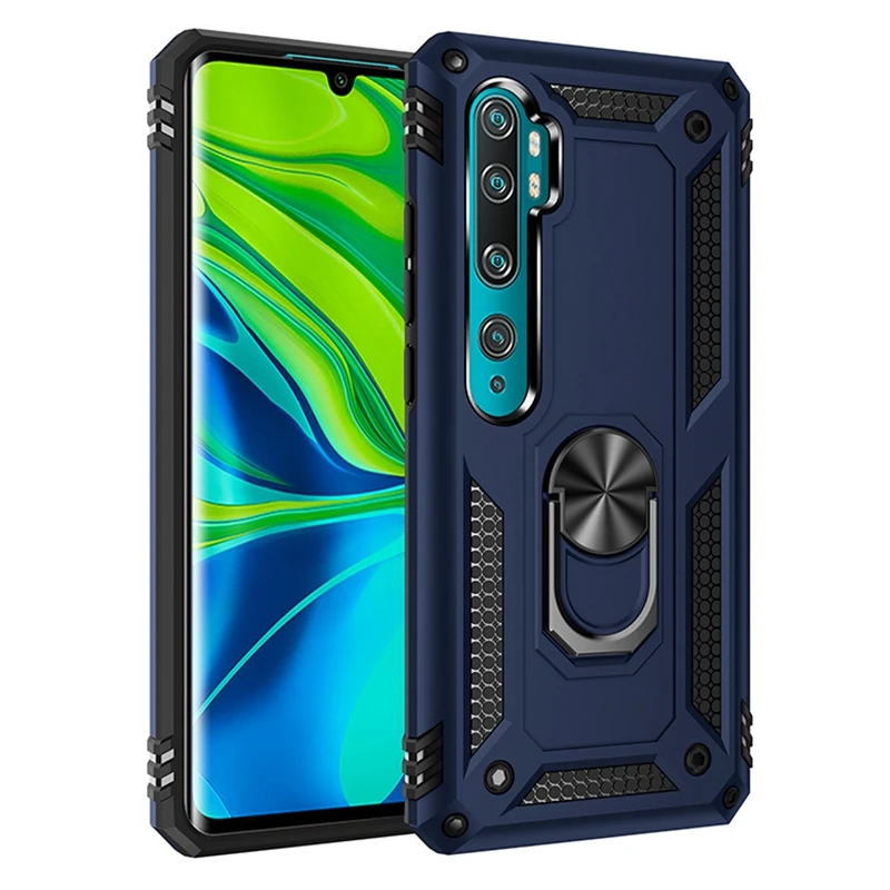 

For Xiaomi Mi Note 10 Pro Note10 Lite Case Shockproof Armor Magnetic Ring Holder Stand Cover For Mi10T Mi 10T Lite 5G Phone Case