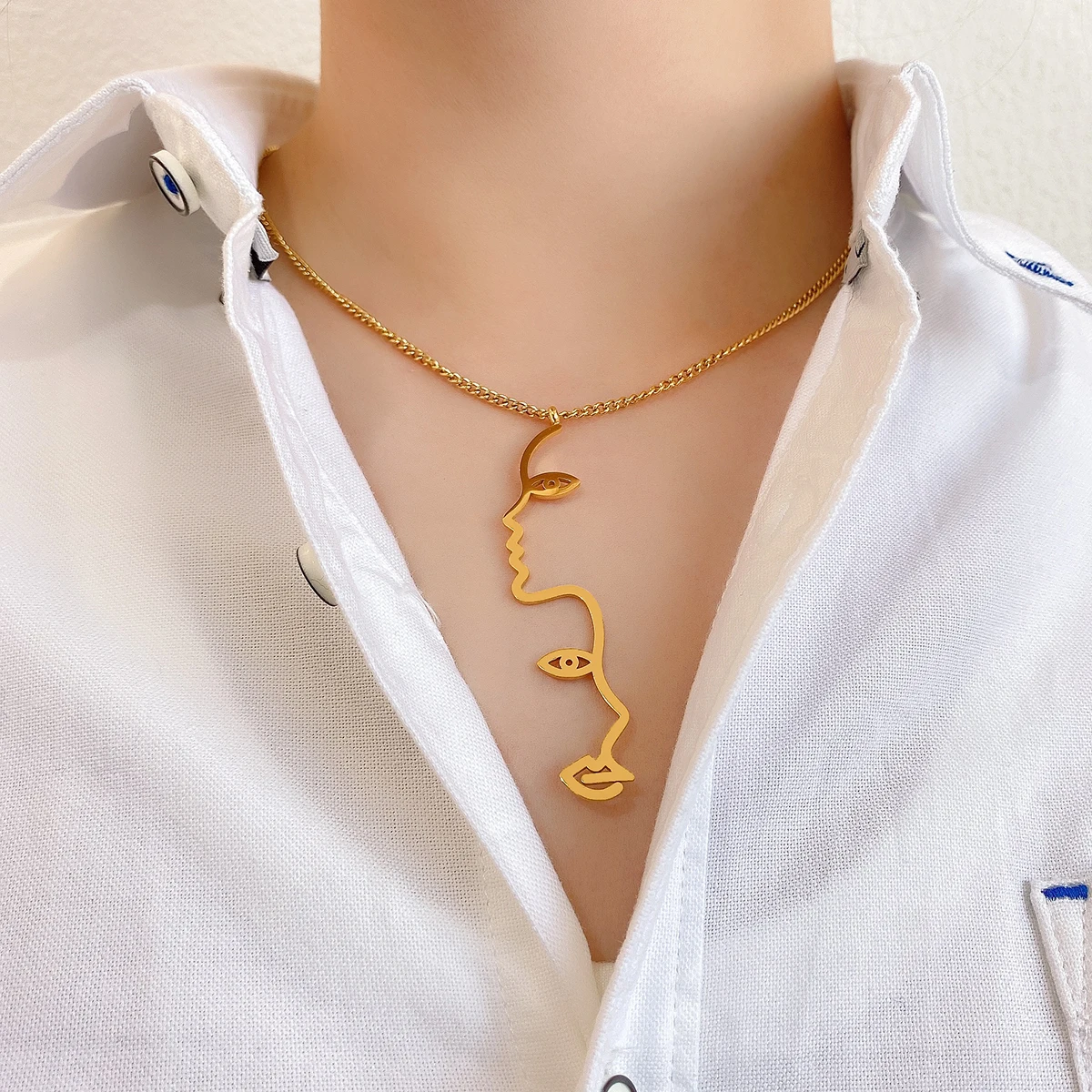 Медная подвеска AENSOA с абстрактным лицом девушки, минималистичное металлическое художественное стильное золотое ожерелье в виде фигуры жен...
Медная подвеска AENSOA с абстрактным лицом девушки, минималистичное металлическое художественное стильное золотое ожерелье в виде фигуры жен...