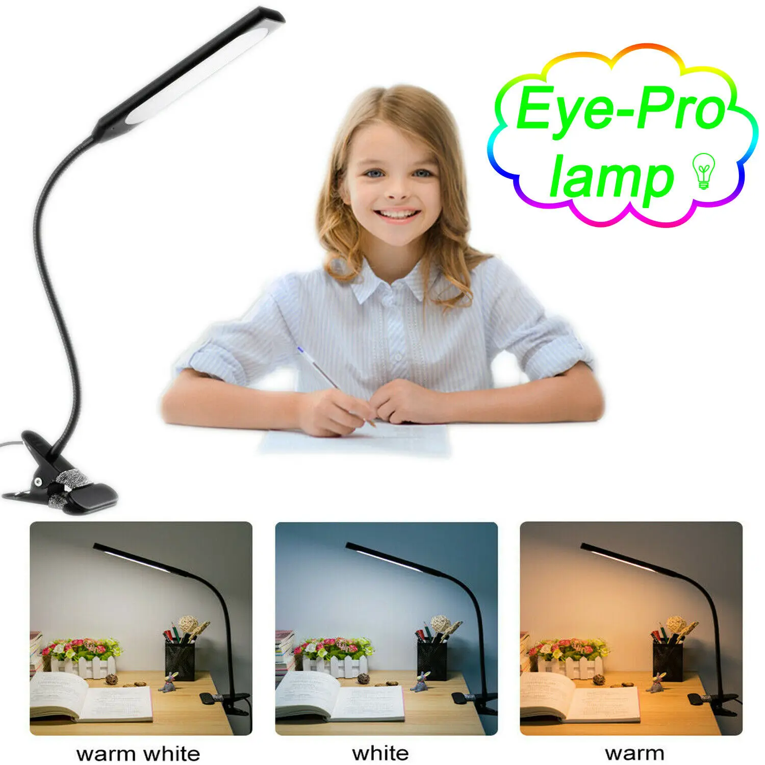 KEXIN 5W LED Desk Lamp Dimmable Clip Light 14 Level Brightness 3 Color Temperatures 5W LED Reading Light Metal Clip Light USB
KEXIN 5W LED Desk Lamp Dimmable Clip Light 14 Level Brightness 3 Color Temperatures 5W LED Reading Light Metal Clip Light USB