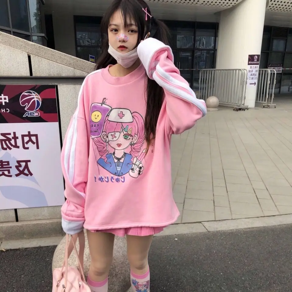 Женские толстовки в стиле Харадзюку Y2k, японские кавайные топы, Свитшот Y2k, эстетичный топ с графическим принтом для девочек, Свободный Топ с ...
Женские толстовки в стиле Харадзюку Y2k, японские кавайные топы, Свитшот Y2k, эстетичный топ с графическим принтом для девочек, Свободный Топ с ...