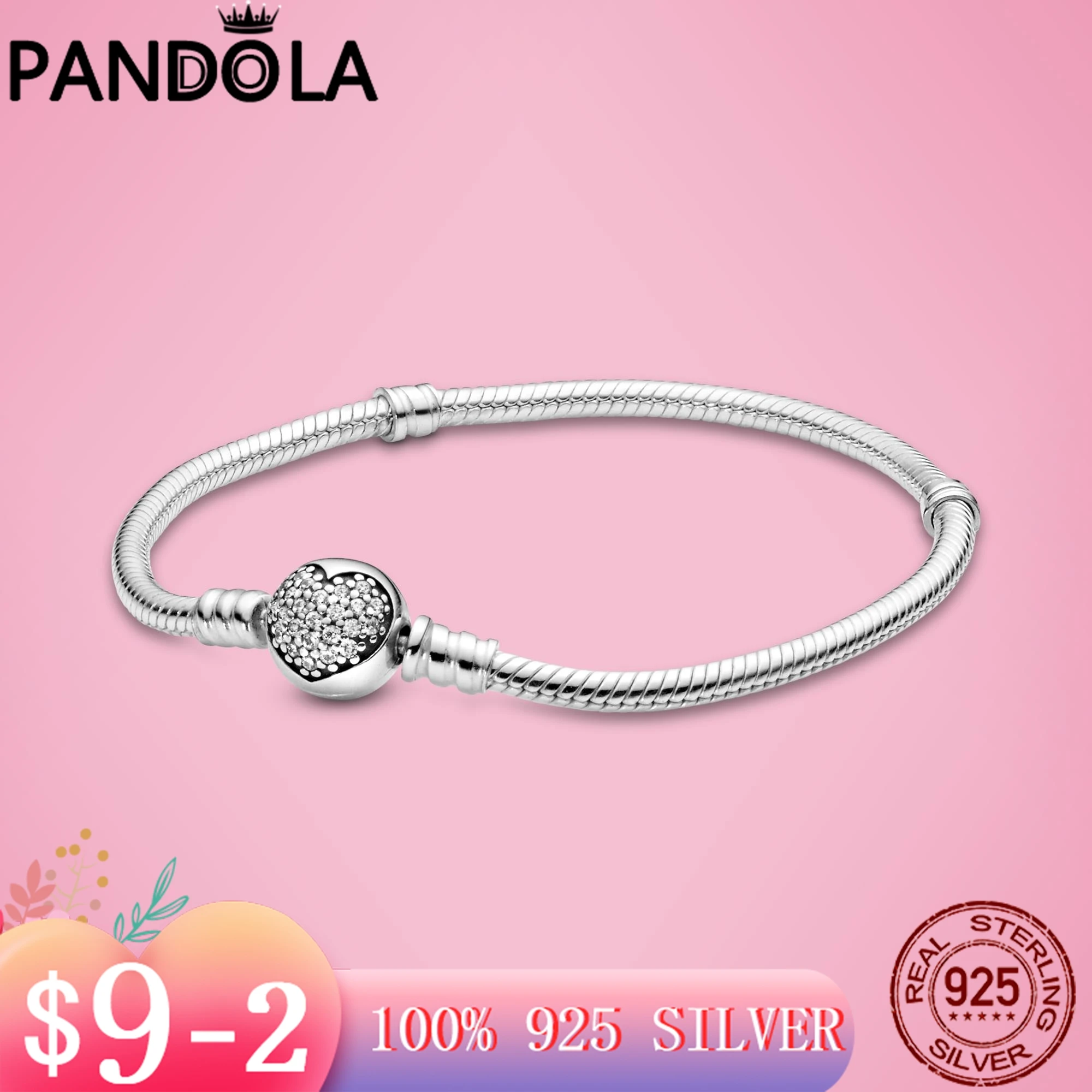2021 new Sale 925 Sterling Silver Sparkling Heart Clasp Snake Chain Bracelet For Women For Original DIY Charms Beads Jewelry
2021 new Sale 925 Sterling Silver Sparkling Heart Clasp Snake Chain Bracelet For Women For Original DIY Charms Beads Jewelry