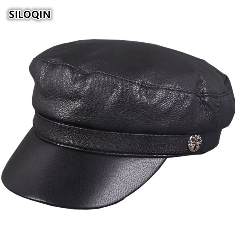SILOQIN Men's Flat Cap Genuine Leather Hat Woman Winter Keep Warm Quality Sheep Skin Military Hats Leisure Tourism Snapback Caps
SILOQIN Men's Flat Cap Genuine Leather Hat Woman Winter Keep Warm Quality Sheep Skin Military Hats Leisure Tourism Snapback Caps