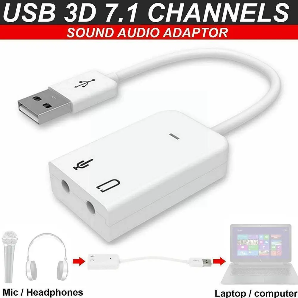 Usb-адаптер для звуковой карты 7,1 3d Внешний Usb аудио адаптер Usb к разъему 3,5 мм Звуковая карта для наушников микрофона для ноутбука J6l6
Usb-адаптер для звуковой карты 7,1 3d Внешний Usb аудио адаптер Usb к разъему 3,5 мм Звуковая карта для наушников микрофона для ноутбука J6l6