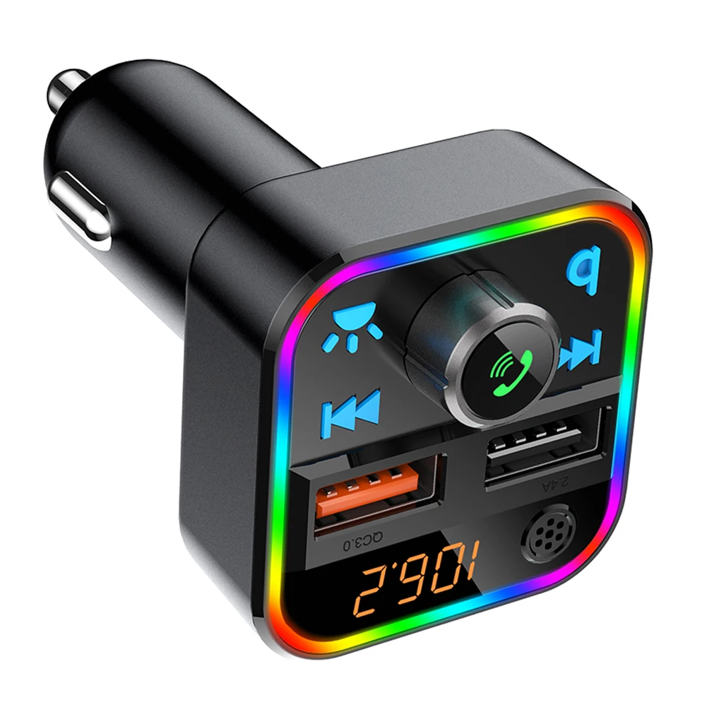 Dual USB Fast Charger Car Accessories Bluetooth-compatible FM Transmitter Car Player Kit Handsfree LED Backlit USB Charger
Dual USB Fast Charger Car Accessories Bluetooth-compatible FM Transmitter Car Player Kit Handsfree LED Backlit USB Charger
