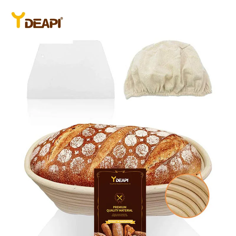 YDEAPI 10 inch Oval Banneton Proofing Basket Set - French Style Sourdough Bread Basket, Included 100% Natural Rattan
YDEAPI 10 inch Oval Banneton Proofing Basket Set - French Style Sourdough Bread Basket, Included 100% Natural Rattan