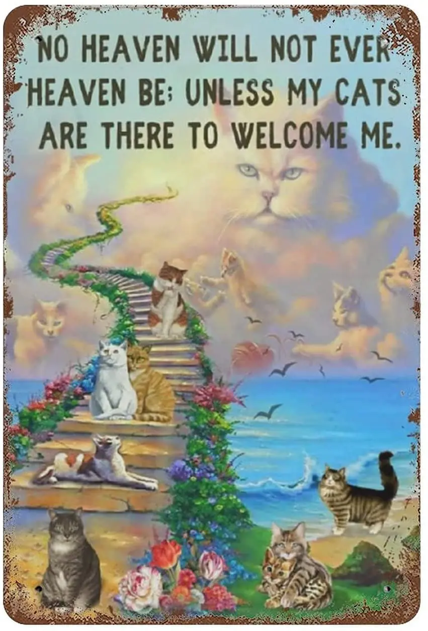 JEFCY Кот винтажный жестяной знак Настенный декор No Heaven Will Ever металлический постер в стиле ретро табличка домашняя ванная комната алюминиевые...
JEFCY Кот винтажный жестяной знак Настенный декор No Heaven Will Ever металлический постер в стиле ретро табличка домашняя ванная комната алюминиевые...