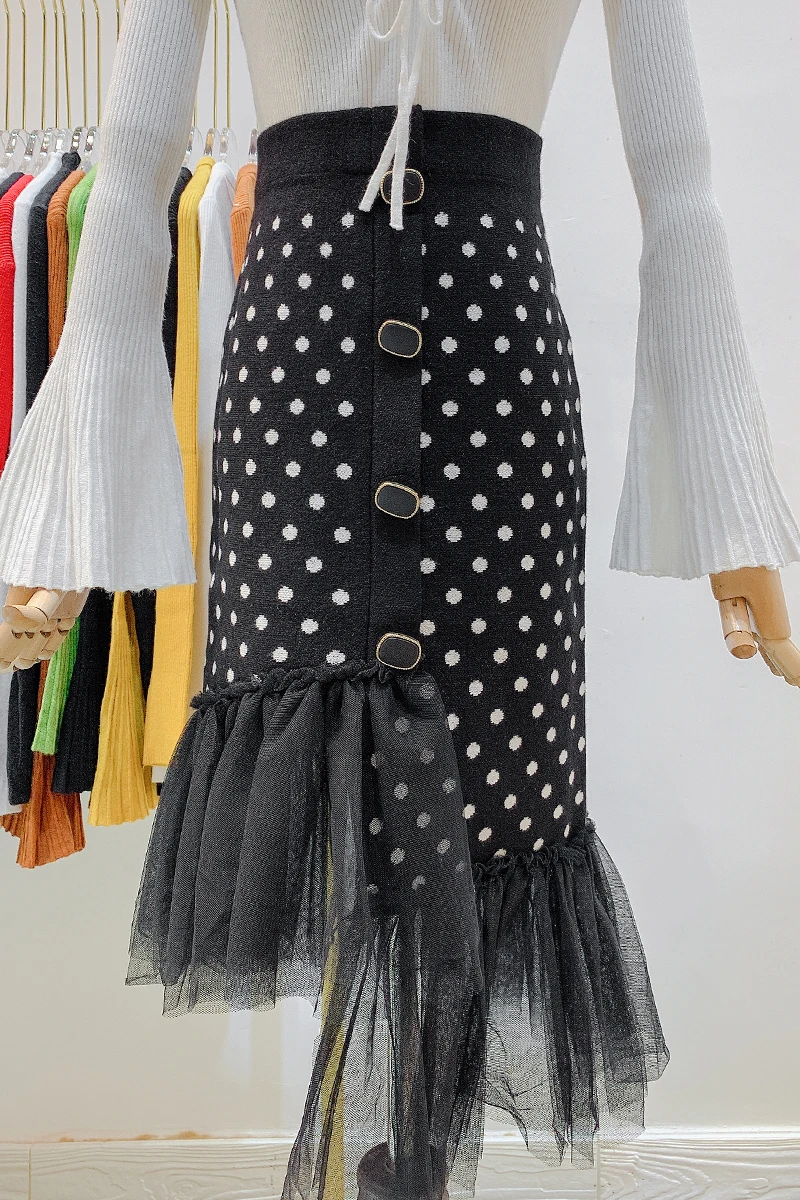 Autumn Winter New Irregular Mesh Patchwork Package Hip Skirt Woman Black Long High Waist Slim Knit Skirts Female Knitted Skirts
Autumn Winter New Irregular Mesh Patchwork Package Hip Skirt Woman Black Long High Waist Slim Knit Skirts Female Knitted Skirts