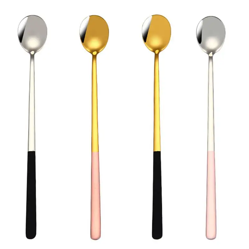 4pcs Stainless Steel Round Head Coffee Milk Spoon Dessert Spoon Long Handle Stirring Spoon Kitchen Drinking Flatware
4pcs Stainless Steel Round Head Coffee Milk Spoon Dessert Spoon Long Handle Stirring Spoon Kitchen Drinking Flatware