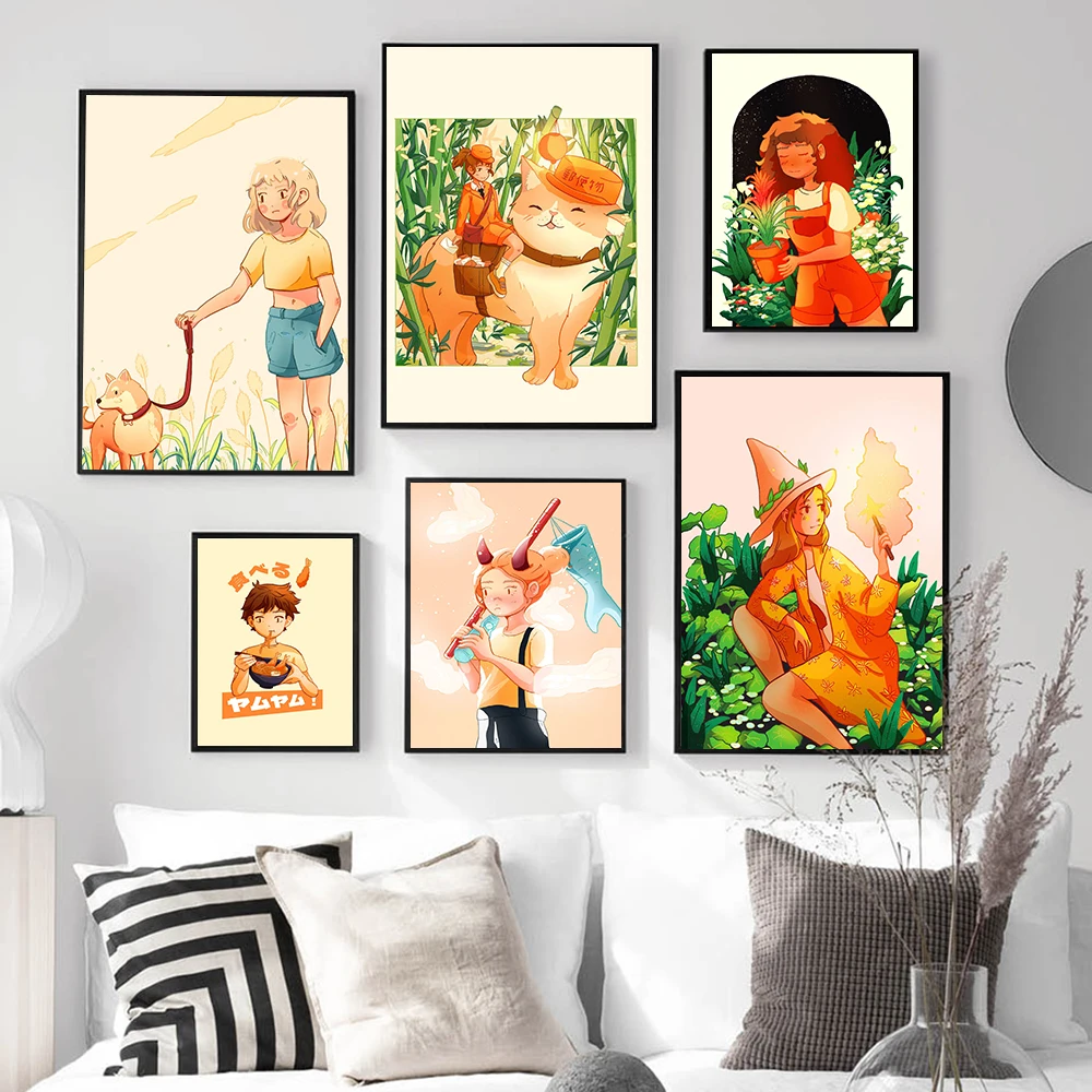 Cartoon Anime Wall Painting Yum Girl Witch Plant Oil Canvas Poster Drinking Ramune Girl Cat Room Simple Decorative Home Painting
Cartoon Anime Wall Painting Yum Girl Witch Plant Oil Canvas Poster Drinking Ramune Girl Cat Room Simple Decorative Home Painting