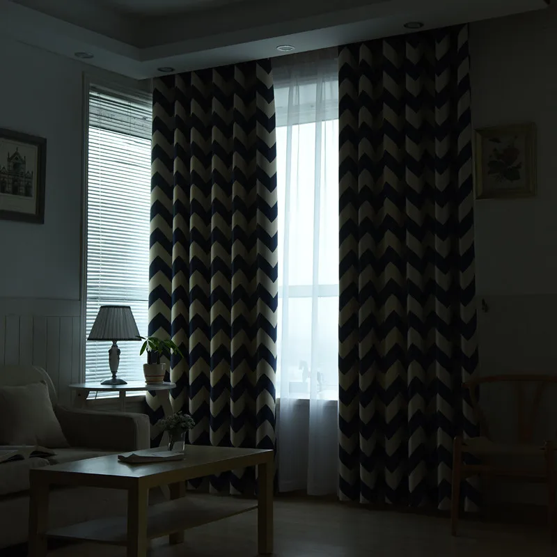 Современные затемняющие шторы для гостиной изогнутые полосы кухонные