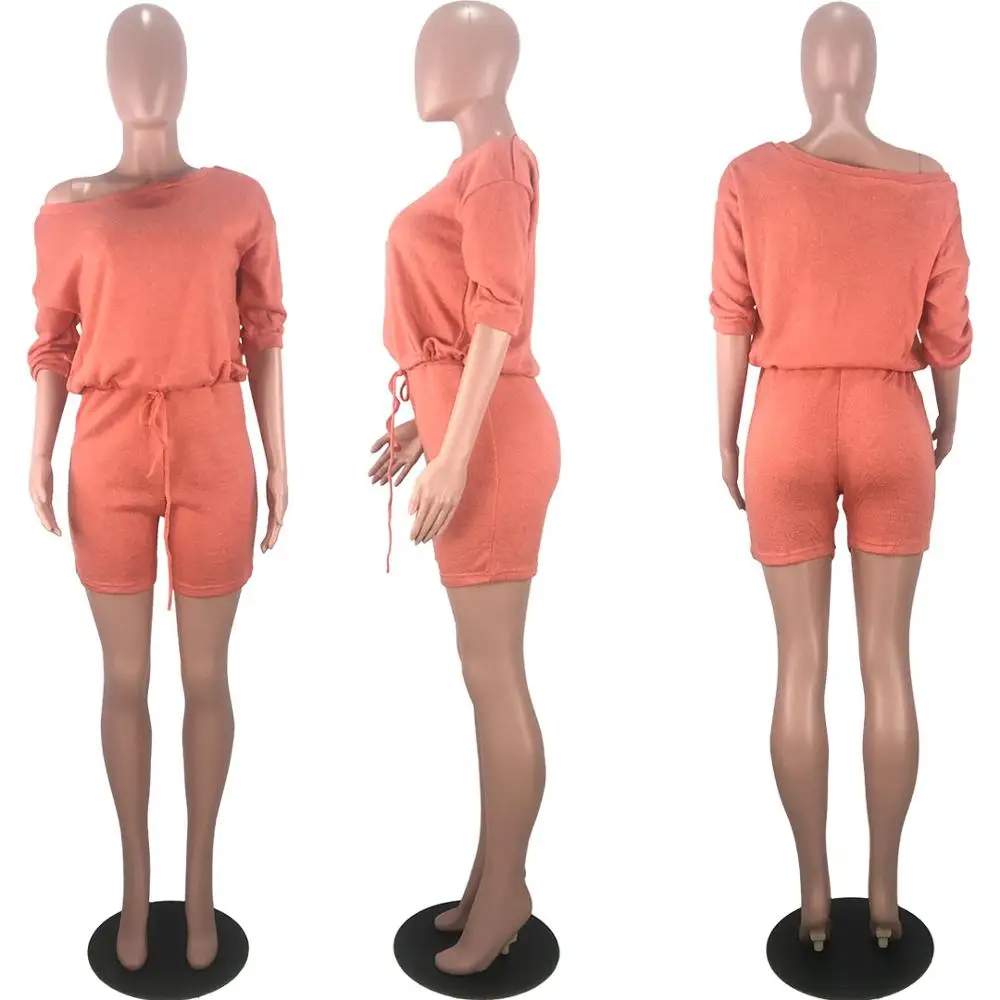 Summer fashion solid casual women's two piece fitted diagonal collar 7 / 4 sleeve shirt and Shorts Set
Summer fashion solid casual women's two piece fitted diagonal collar 7 / 4 sleeve shirt and Shorts Set