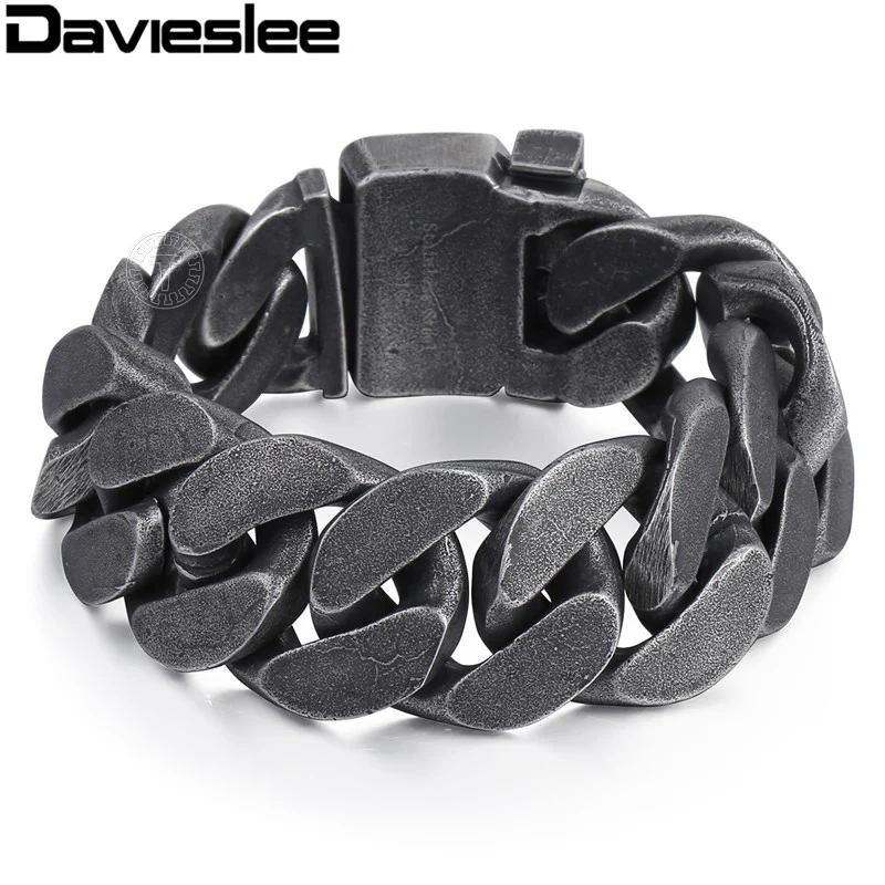 Тяжелый мужской браслет Davieslee из нержавеющей стали 316L, с большими бордюрными звеньями, 24 мм, LHB333
Тяжелый мужской браслет Davieslee из нержавеющей стали 316L, с большими бордюрными звеньями, 24 мм, LHB333