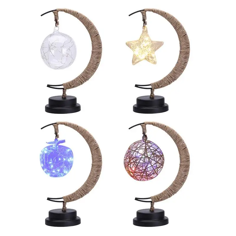 Led stars / moon / apple / Sepak takraw / Christmas gift handmade hemp rope wrought iron night light party room decoration light
Led stars / moon / apple / Sepak takraw / Christmas gift handmade hemp rope wrought iron night light party room decoration light