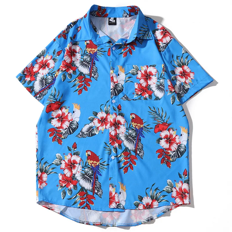 Summer Man Shirt Mens Ethnic Printed Turn-down Collar Stripe Short Sleeve Loose Hawaiian Henley Shirt Hawaiian Shirt MCS123
Summer Man Shirt Mens Ethnic Printed Turn-down Collar Stripe Short Sleeve Loose Hawaiian Henley Shirt Hawaiian Shirt MCS123