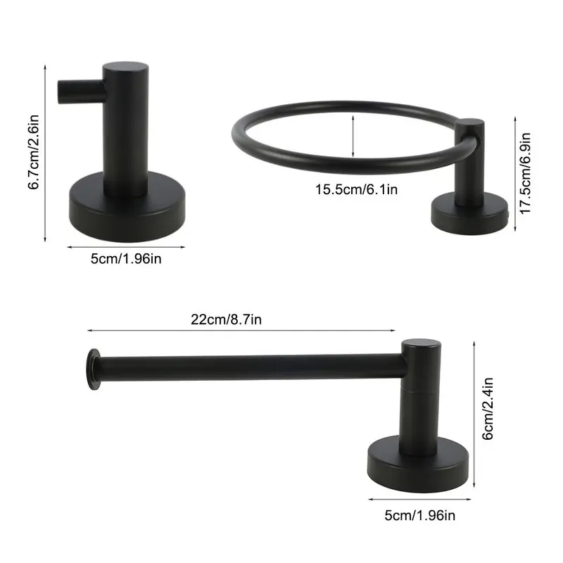 3 Pcs Towel Rack Stainless Steel Bathroom Hardware Set Toilet Paper Holder Towel ring Towel Bar Hook Bathroom Accessories
3 Pcs Towel Rack Stainless Steel Bathroom Hardware Set Toilet Paper Holder Towel ring Towel Bar Hook Bathroom Accessories