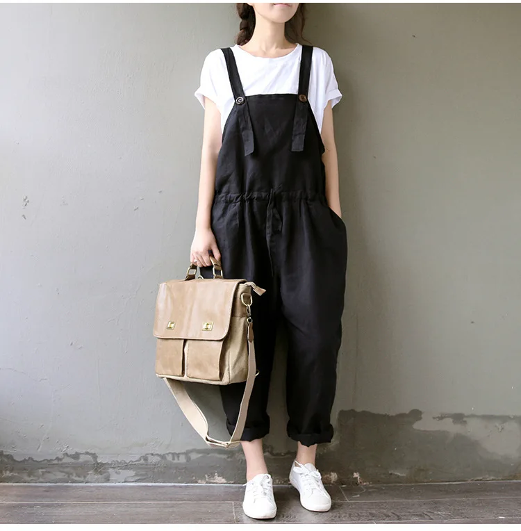 2020 Autumn and Summer New Style Loose Casual Artistic Cotton Linen Suspender Pants Harem Pants Plus-sized Slimming Pants 
2020 Autumn and Summer New Style Loose Casual Artistic Cotton Linen Suspender Pants Harem Pants Plus-sized Slimming Pants