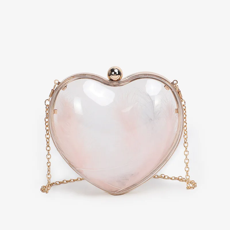 Lady's evening handbag heart-shaped chain bag clutch bag girly fashion cute dinner bag
Lady's evening handbag heart-shaped chain bag clutch bag girly fashion cute dinner bag