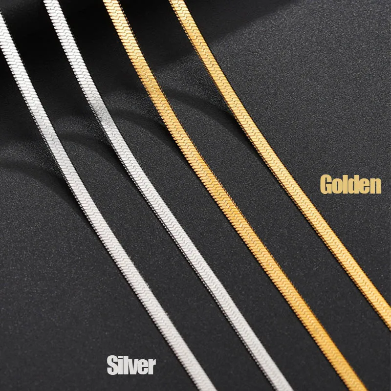 Fashion Width 2.5-3mm Stainless Steel Flat Necklace Gold Waterproof Filmy Snake Chain Men Gift Jewelry Various Length
Fashion Width 2.5-3mm Stainless Steel Flat Necklace Gold Waterproof Filmy Snake Chain Men Gift Jewelry Various Length