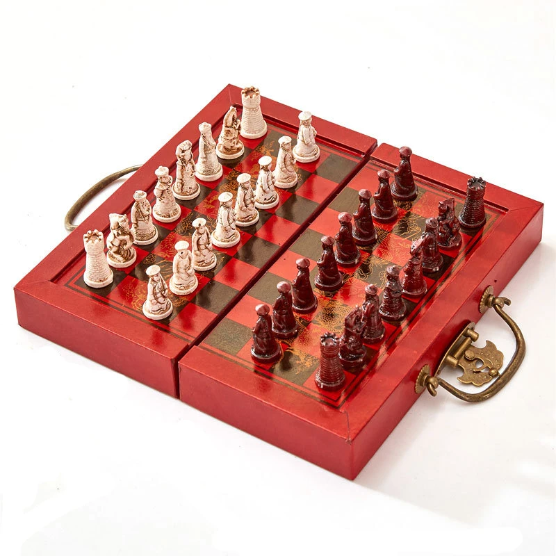 Antique Chess Pieces Set Manual Wooden Terracotta Warriors Qing Bing Foldable Small Board Game Children Luxury Souvenir Gift
Antique Chess Pieces Set Manual Wooden Terracotta Warriors Qing Bing Foldable Small Board Game Children Luxury Souvenir Gift