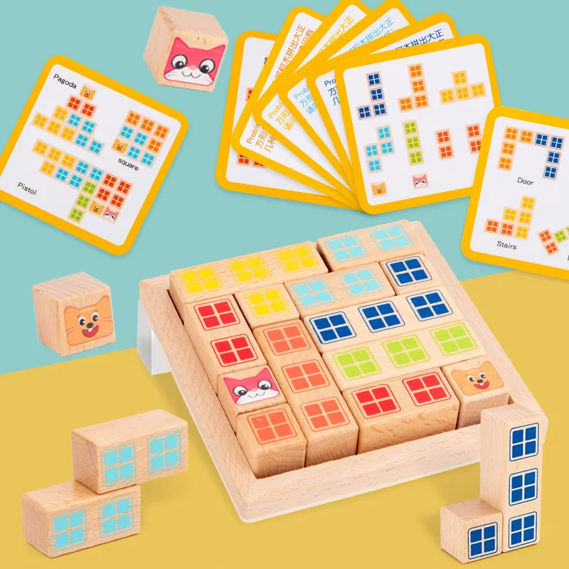 Wooden Early Learning Education Intelligence Building Block Toy Cats and Mice Pass Through logic Thinking Game IQ Board Game
Wooden Early Learning Education Intelligence Building Block Toy Cats and Mice Pass Through logic Thinking Game IQ Board Game