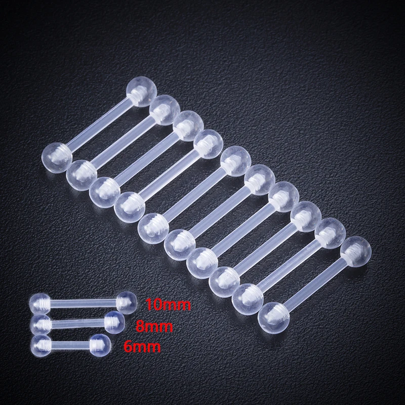10pcs Clear Acrylic Bar Stud Earring Cartilage Piercing Flexible Lip Ring Prevent Allergy Ear Helix Tragus for Women Jewelry 16G
10pcs Clear Acrylic Bar Stud Earring Cartilage Piercing Flexible Lip Ring Prevent Allergy Ear Helix Tragus for Women Jewelry 16G