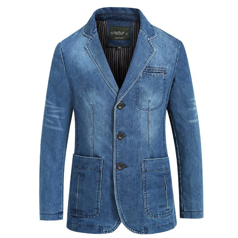 Brand Denim Jacket Men Autumn Blazer Jacket Slim Fit Military Jacket Single Breasted Turn-down Collar Jeans Coat Plus Size XXXXL
Brand Denim Jacket Men Autumn Blazer Jacket Slim Fit Military Jacket Single Breasted Turn-down Collar Jeans Coat Plus Size XXXXL