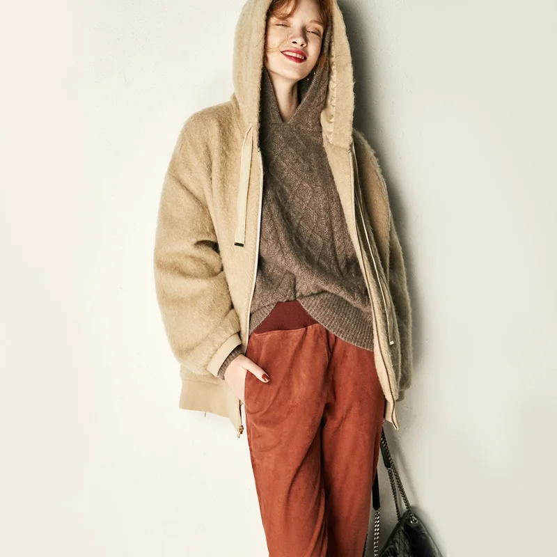 Cashmere sweater female 2019 new women's sweater with hood collar solid color knitwear casual pullover top
Cashmere sweater female 2019 new women's sweater with hood collar solid color knitwear casual pullover top