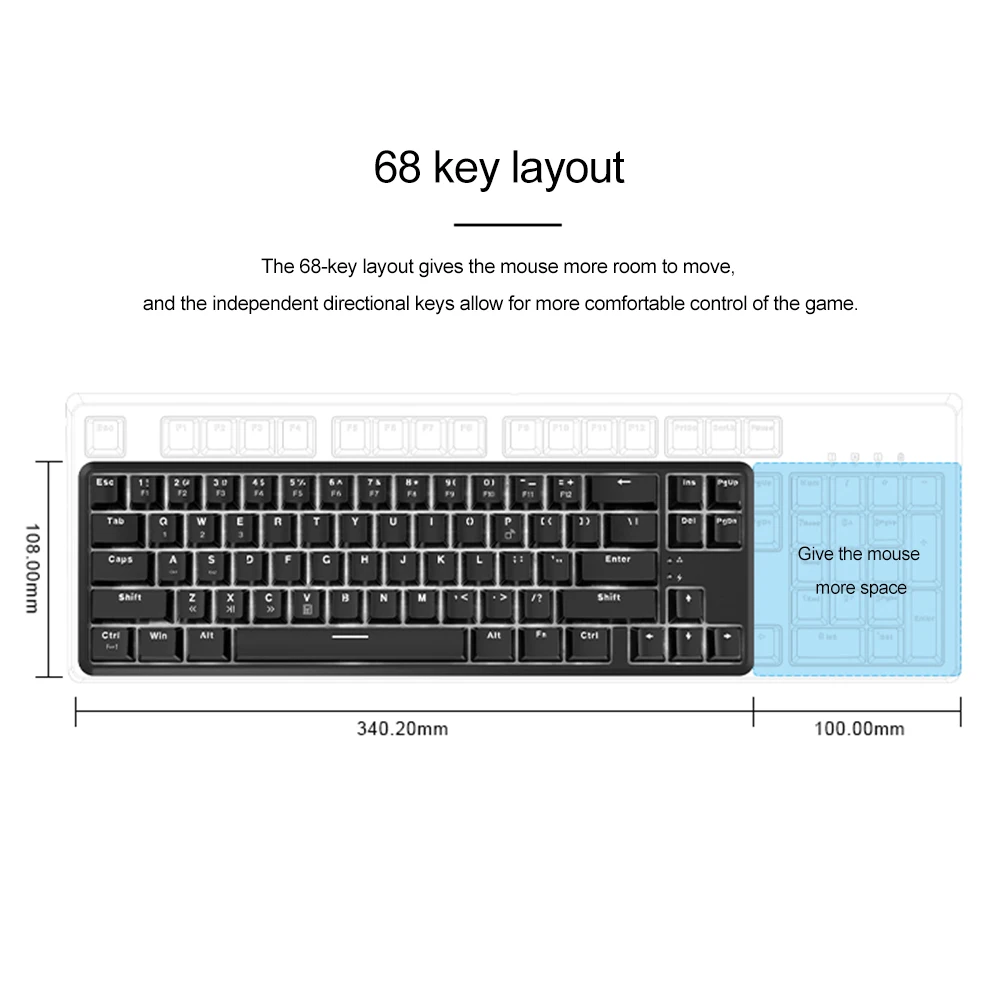 Ajazz K680T Wired 68 Keys with Anti-ghosting Design Mechanical Keyboard for Ajazz K680t Different Backlight Modes 2020
Ajazz K680T Wired 68 Keys with Anti-ghosting Design Mechanical Keyboard for Ajazz K680t Different Backlight Modes 2020