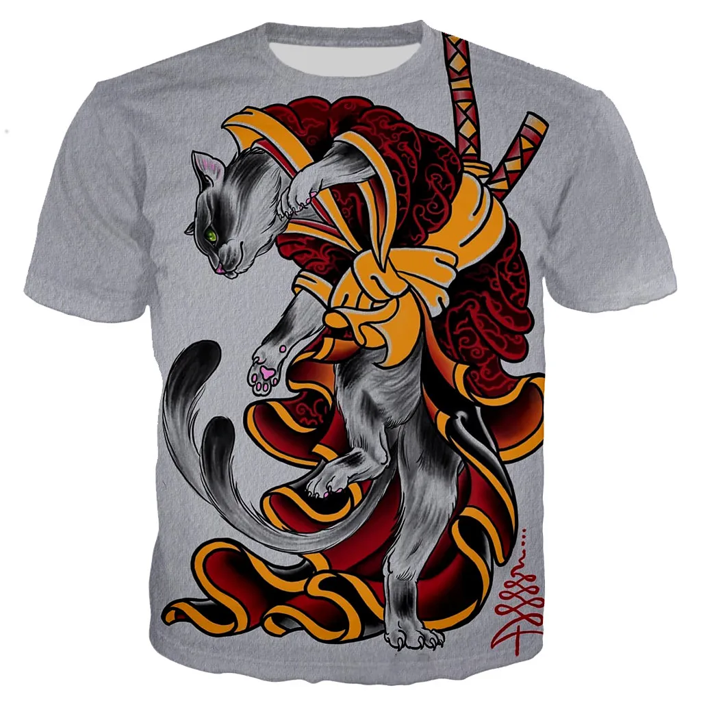 2021Japanese Samurai Cat Tattoo t shirt men/women New fashion cool 3D printed t-shirts casual style tshirt streetwear tops
2021Japanese Samurai Cat Tattoo t shirt men/women New fashion cool 3D printed t-shirts casual style tshirt streetwear tops