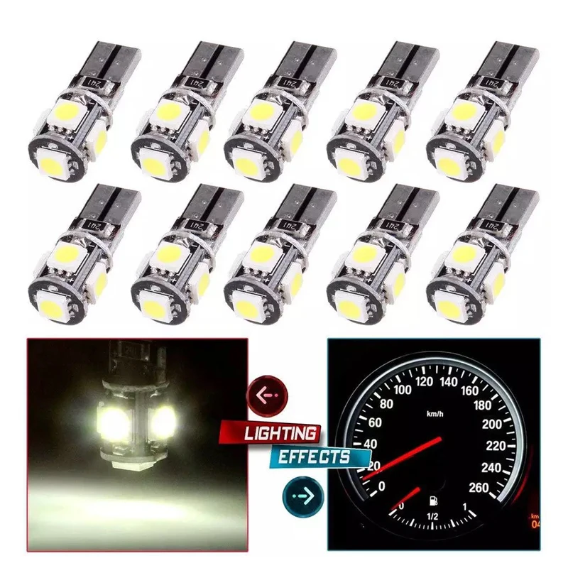 10x T10 194 168 W5W 5 SMD 5050 Светодиодный лампочки CANBUS Error Free интерьер автомобиля 1 Вт на