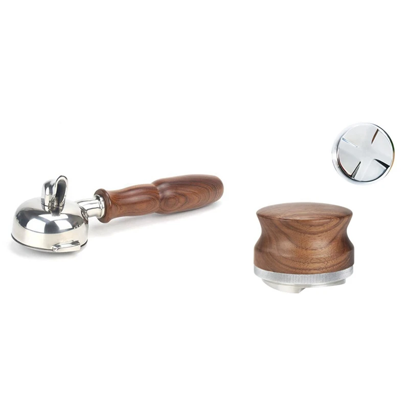 1 Pcs 58mm Coffee Machine Bottomless Filter Holder & 1 Pcs 58.35mm Coffee Distributor Leveler Tool Coffee Powder Hammer
1 Pcs 58mm Coffee Machine Bottomless Filter Holder & 1 Pcs 58.35mm Coffee Distributor Leveler Tool Coffee Powder Hammer