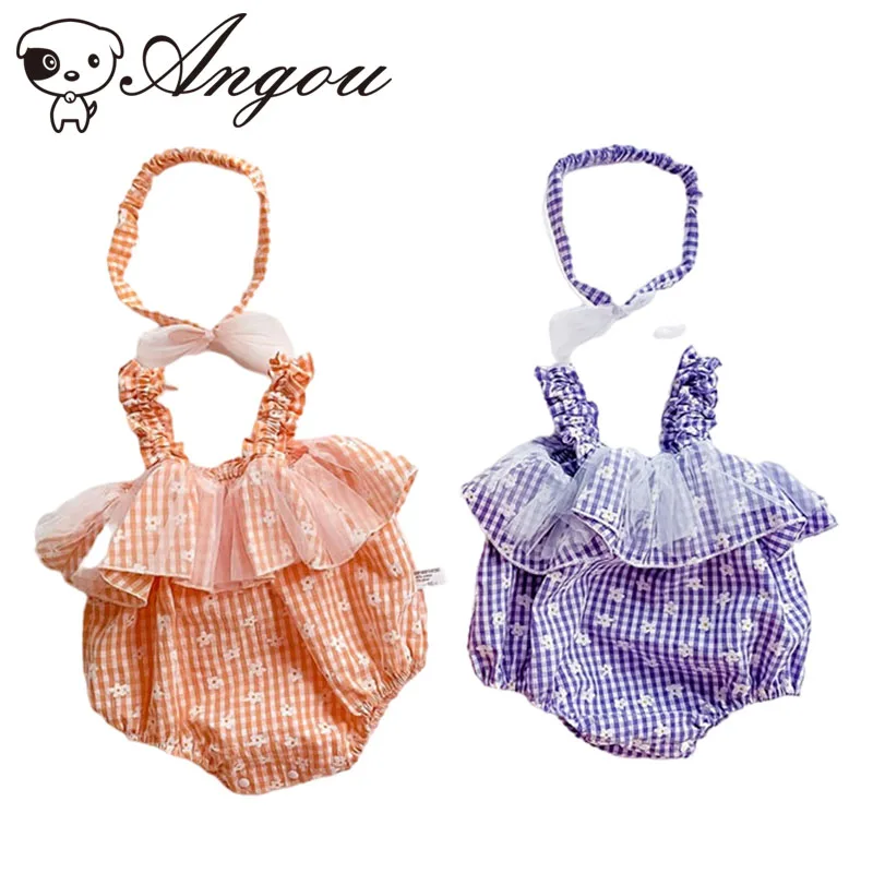 Baby Girl Jumpsuit Sleeveless Plaid 2022 Summer Romper Flower Printing Girl Lace Romper+Hair Band 2PCS Outfit Clothes 0-2Y
Baby Girl Jumpsuit Sleeveless Plaid 2022 Summer Romper Flower Printing Girl Lace Romper+Hair Band 2PCS Outfit Clothes 0-2Y