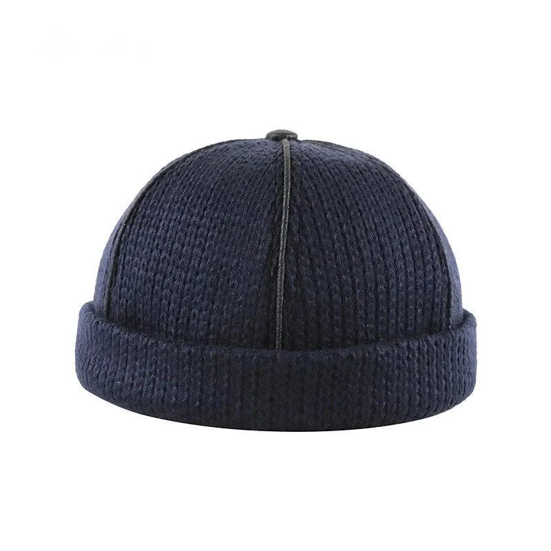 

Simple Brand Hip Hop Beanies Hat Men Women Unique Street Portable Docker Hat Landlord Hat Autumn Winter Crochet Knitted Wool Cap