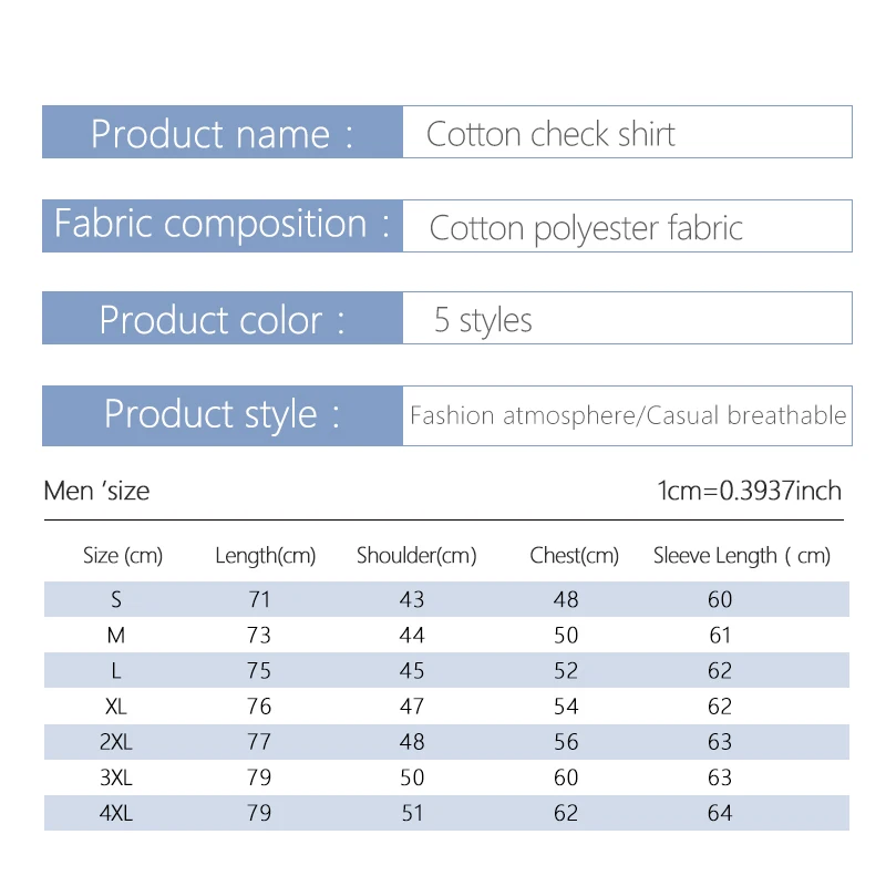 Men's Shirt Cotton Polyester Plaid Long Sleeve Shirts Slim Fit Lapel Striped Blouse Oversized S-4xl Men's Shirt Casual Business
Men's Shirt Cotton Polyester Plaid Long Sleeve Shirts Slim Fit Lapel Striped Blouse Oversized S-4xl Men's Shirt Casual Business