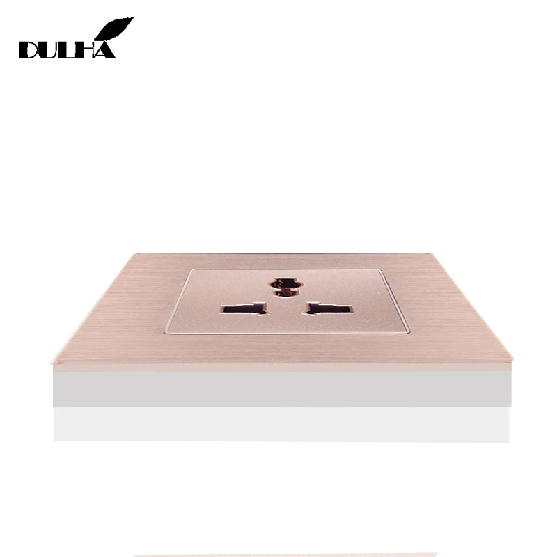 EU UK US Universal 3-Pins/hole Wall Socket, Multifuncational 3 Pin Electrical Plug Power Outlet, Luxury Brushed Aluminum Panel
EU UK US Universal 3-Pins/hole Wall Socket, Multifuncational 3 Pin Electrical Plug Power Outlet, Luxury Brushed Aluminum Panel