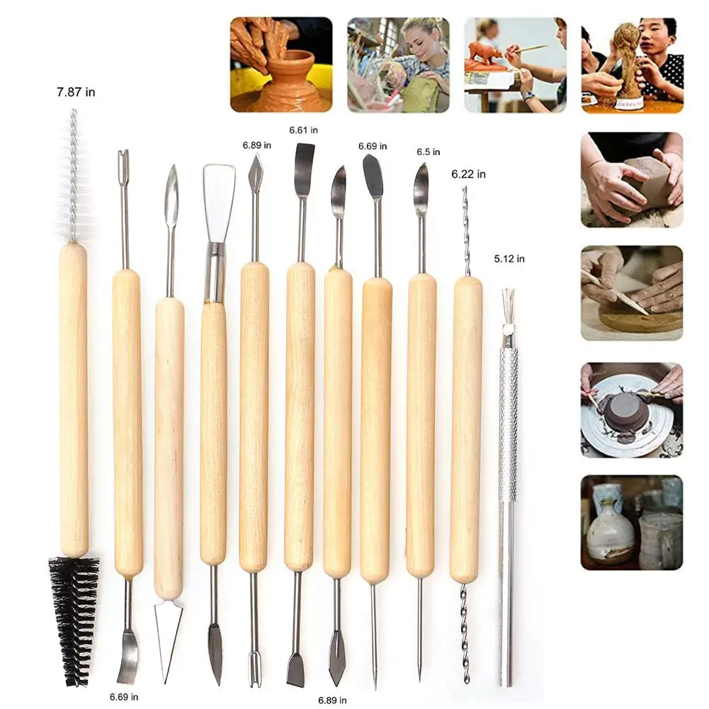 61Pcs Pottery Tools Clay Sculpting Tools Wooden Handle Pottery Carving Tool Set Clay Cleaning Tools Kits Rock Painting Kit
61Pcs Pottery Tools Clay Sculpting Tools Wooden Handle Pottery Carving Tool Set Clay Cleaning Tools Kits Rock Painting Kit