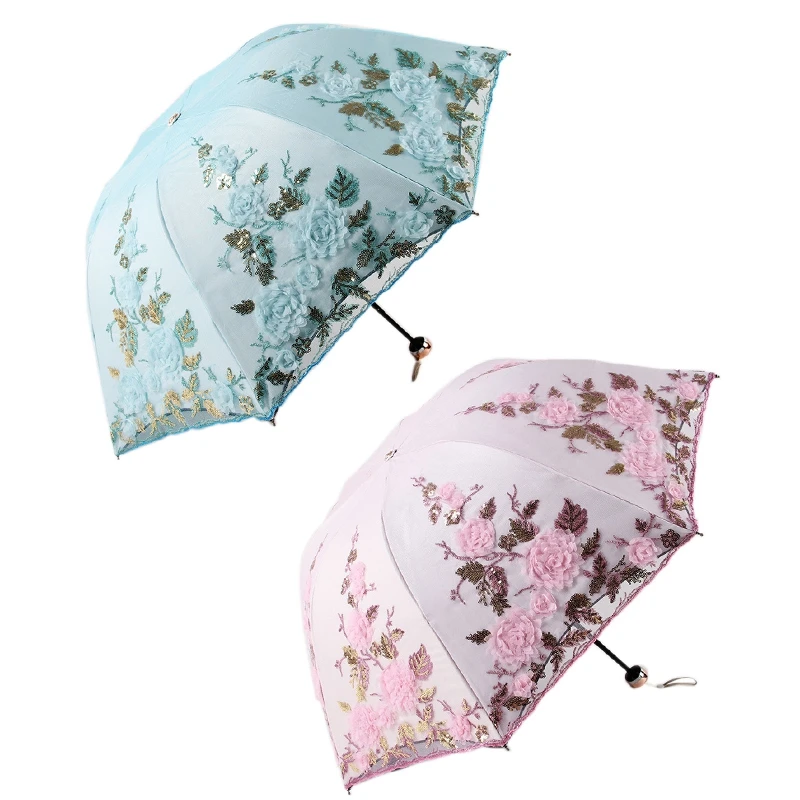 Folding Flower Umbrella Women Three Folding Customized Umbrella Lace Parasol Decoration Umbrella
Folding Flower Umbrella Women Three Folding Customized Umbrella Lace Parasol Decoration Umbrella