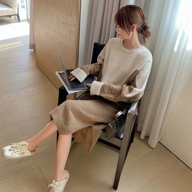 2021 Autumn Winter Two Piece Set Womens Long Sleeve Knitted Pullovers+Midi Skirts Sweater Suits for Ladies Knit Outfits Y303
2021 Autumn Winter Two Piece Set Womens Long Sleeve Knitted Pullovers+Midi Skirts Sweater Suits for Ladies Knit Outfits Y303