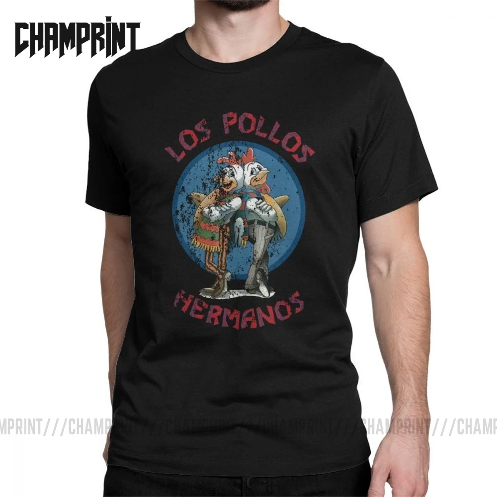 Футболка Los Pollos Hermanos мужская из чистого хлопка новинка футболка с круглым вырезом