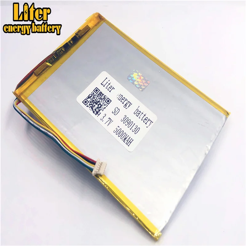 1.0MM 5pin connector 3.7 V 3090130 5000mah Tablet PC Rechargeable li-polymer battery
1.0MM 5pin connector 3.7 V 3090130 5000mah Tablet PC Rechargeable li-polymer battery