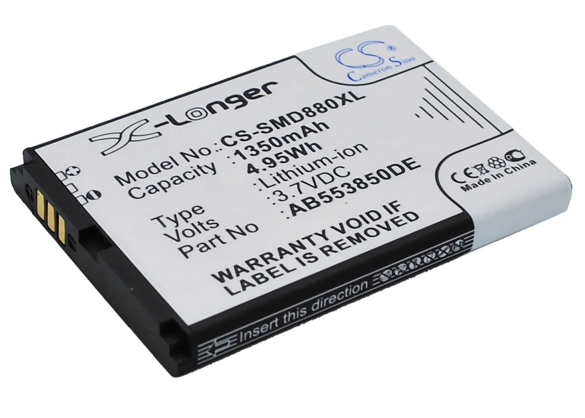Аккумулятор CS для Samsung GT-B5702C, SGH-W599, SGH-W619, SGH-W629 AB553850DC, AB553850DE, 1350 мАч
Аккумулятор CS для Samsung GT-B5702C, SGH-W599, SGH-W619, SGH-W629 AB553850DC, AB553850DE, 1350 мАч