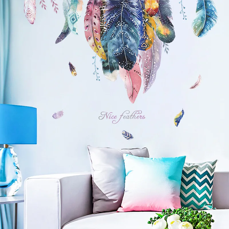 100*91cm ins Feather Wall Stickers for Living rooms Bedroom Sofa TV Background Wall Decor Removable Vinyl Decals Home Decor PVC
100*91cm ins Feather Wall Stickers for Living rooms Bedroom Sofa TV Background Wall Decor Removable Vinyl Decals Home Decor PVC