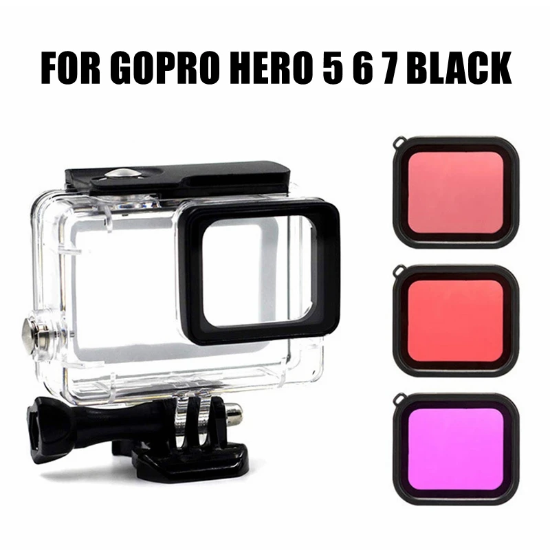 Водонепроницаемый чехол для камеры Hero 5 6 7 Black защитный GoPro Black|Чехлы экшн-камер| |
