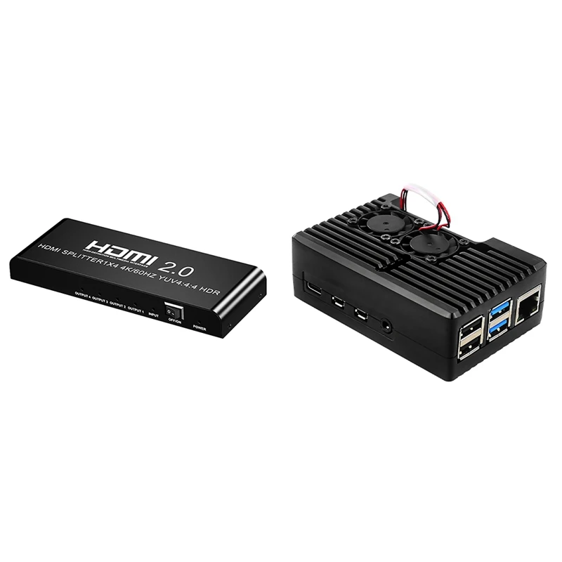 1 Pcs HDMI 2.0 1X4 Splitter HD Video Splitter 4K 60HZ (EU Plug) & 1 Pcs For Raspberry Pi 4Th Generation Heat Sink Case
1 Pcs HDMI 2.0 1X4 Splitter HD Video Splitter 4K 60HZ (EU Plug) & 1 Pcs For Raspberry Pi 4Th Generation Heat Sink Case