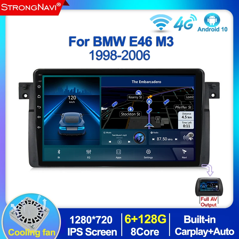 Автомобильный мультимедийный плеер Carplay, 9 дюймов, IPS, 2Din, Android 10,0, 6 + 128G, GPS-навигация для BMW 3 серии E46 M3, 4G Lte, Wi-Fi
Автомобильный мультимедийный плеер Carplay, 9 дюймов, IPS, 2Din, Android 10,0, 6 + 128G, GPS-навигация для BMW 3 серии E46 M3, 4G Lte, Wi-Fi
