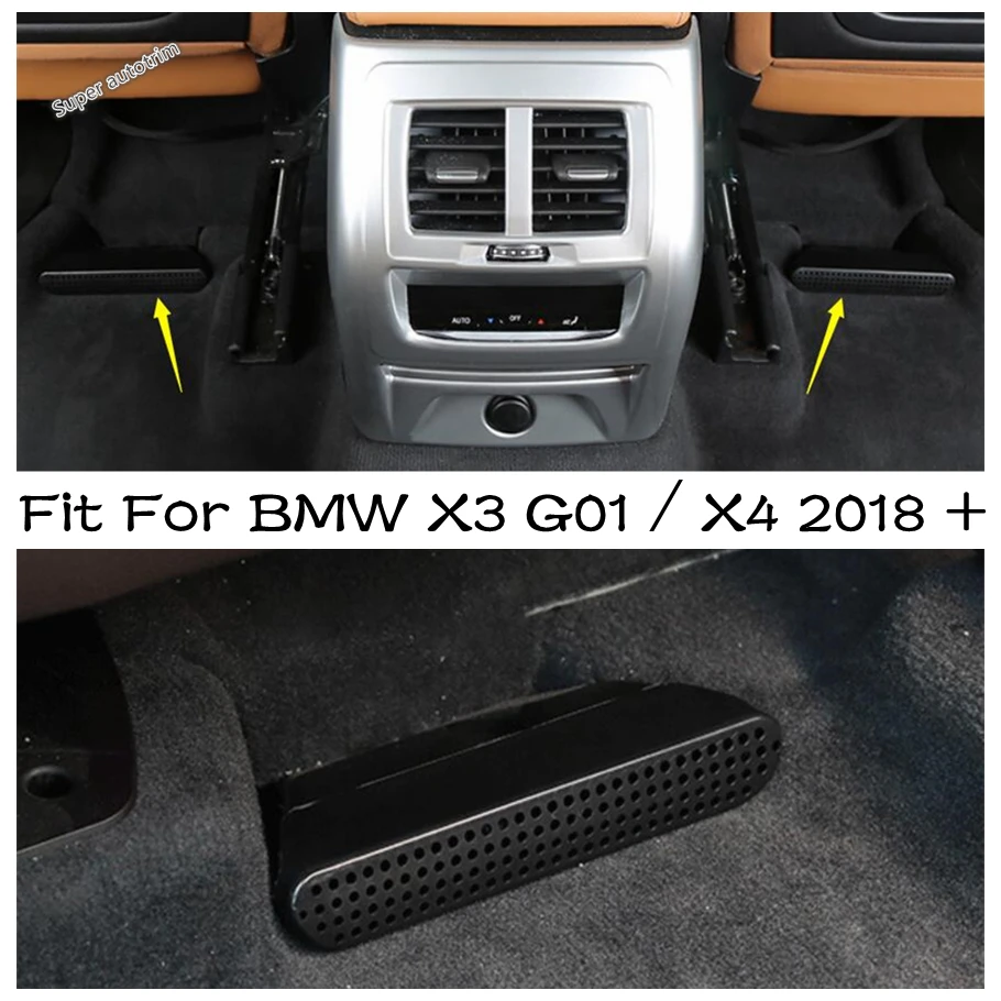 

Car Seat Under Air Condition AC Duct Vent Protector Cover Outlet Grille Trim 2PCS For BMW X3 G01 / X4 2018 - 2020 Black Interior