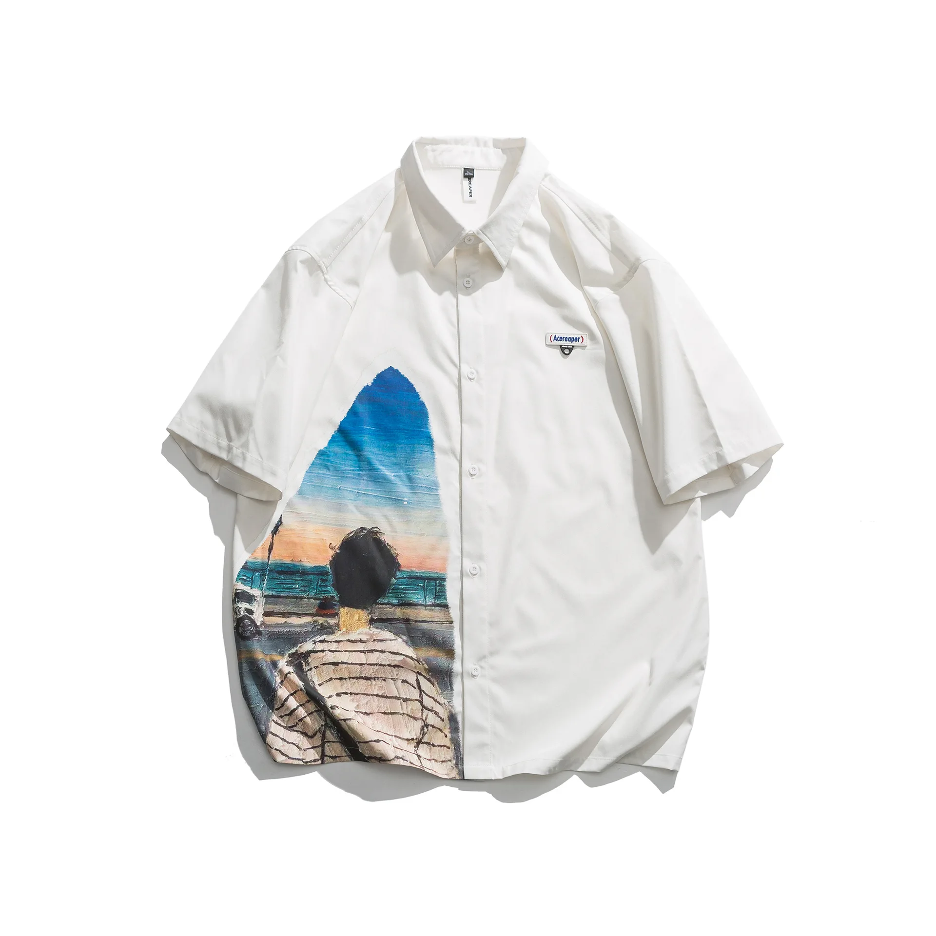 Summer 2021 Men's Oil Painting Printed Short-sleeved Loose Shirt Japan Style T Shirts Men Cotton Clothing Plus Size M-5XL
Summer 2021 Men's Oil Painting Printed Short-sleeved Loose Shirt Japan Style T Shirts Men Cotton Clothing Plus Size M-5XL