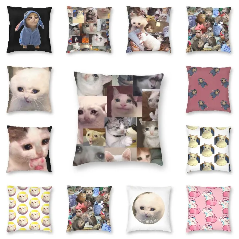 Funny Crying Cats Pillow Cover Home Decor Sofa Cover Cartoon Cushion Cover Throw Pillow for Car Pillow Case
Funny Crying Cats Pillow Cover Home Decor Sofa Cover Cartoon Cushion Cover Throw Pillow for Car Pillow Case