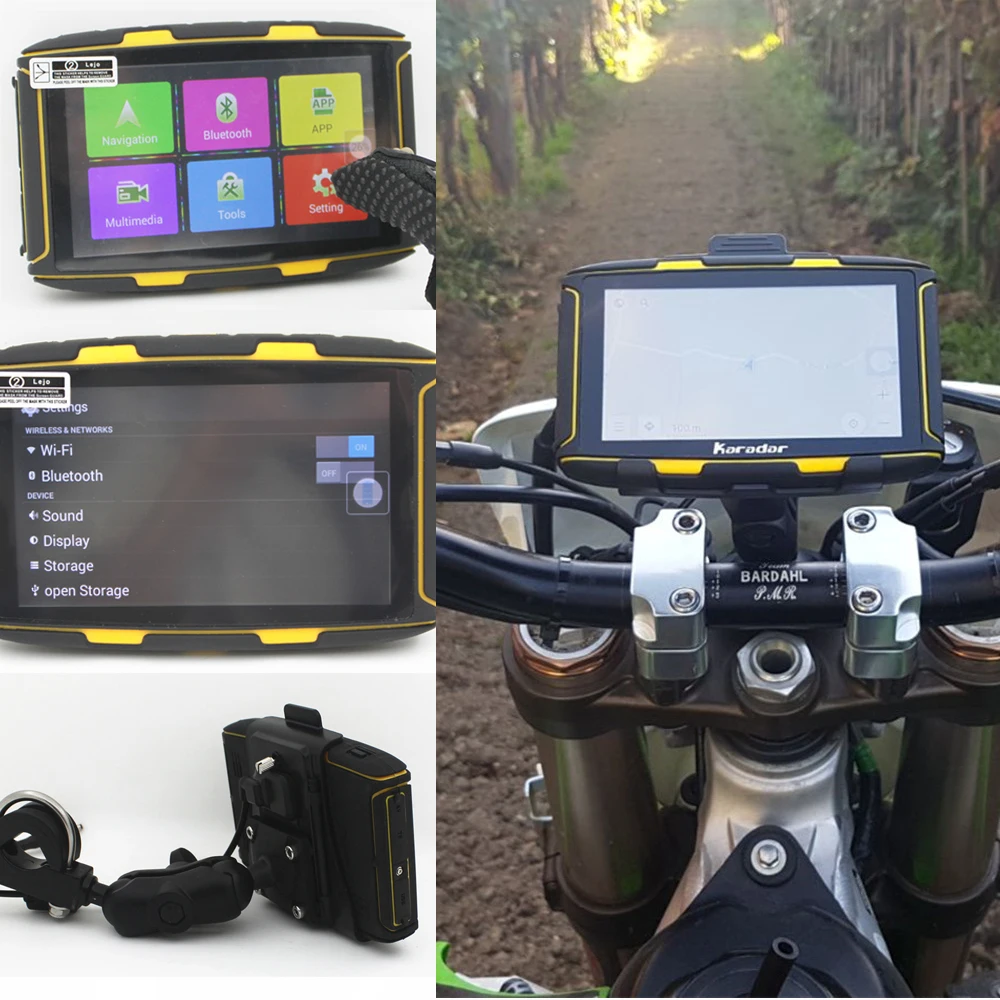 

Karadar MT-5002 Motorcycle GPS Navigator 5" Android 6.0 Ram1G Rom16GB with IPX7 Waterproof Motor GPS Navigation Free Map Update