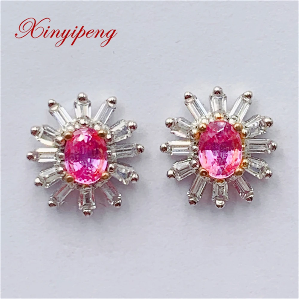Xin Yipeng Fine Jewelry Real S925 Sterling Silver Inlaid Natural Pink Sapphire Earrings Engagement Gift For Women Free Shipping
Xin Yipeng Fine Jewelry Real S925 Sterling Silver Inlaid Natural Pink Sapphire Earrings Engagement Gift For Women Free Shipping
